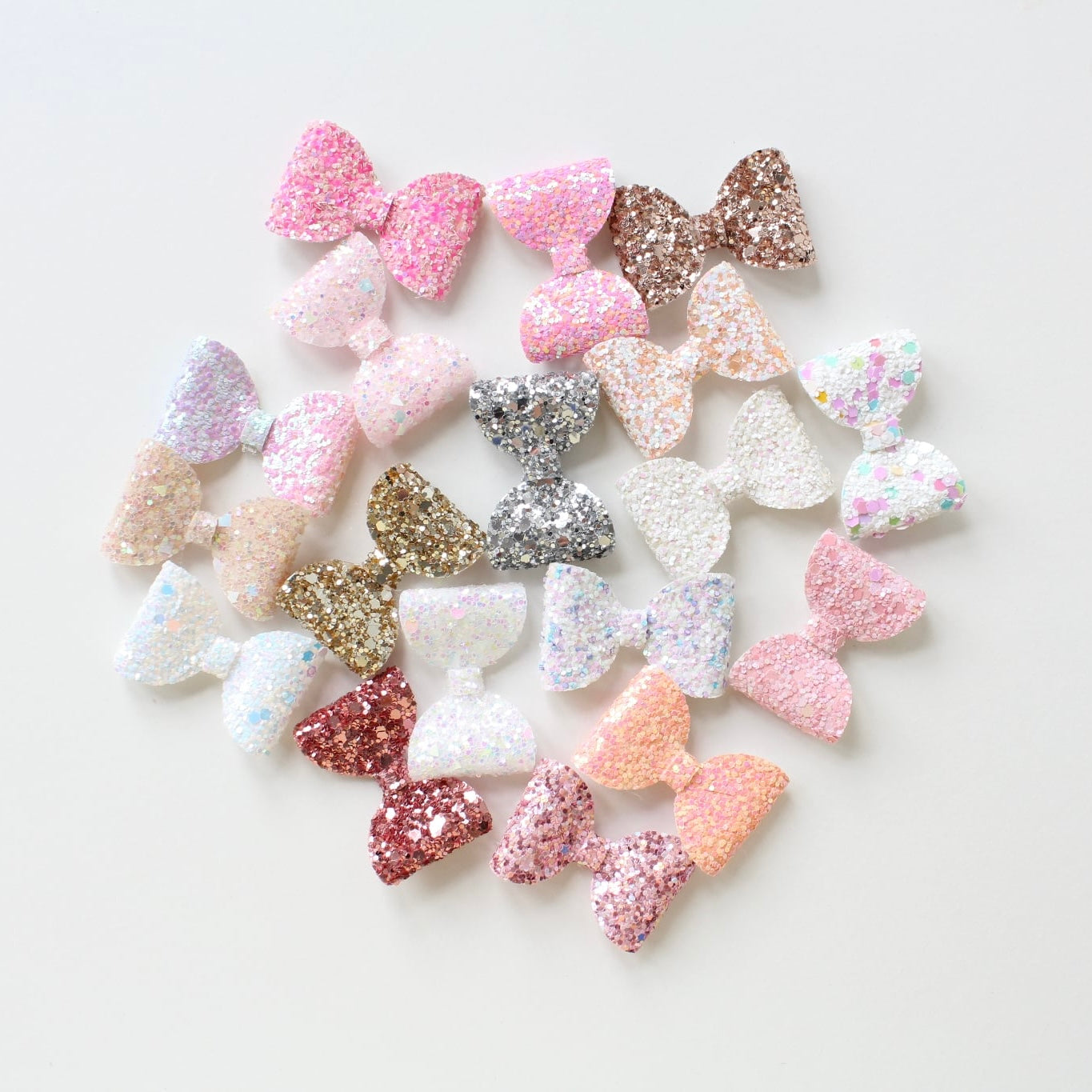 Mini glitter bows | 22 Colours | Clip or bobble
