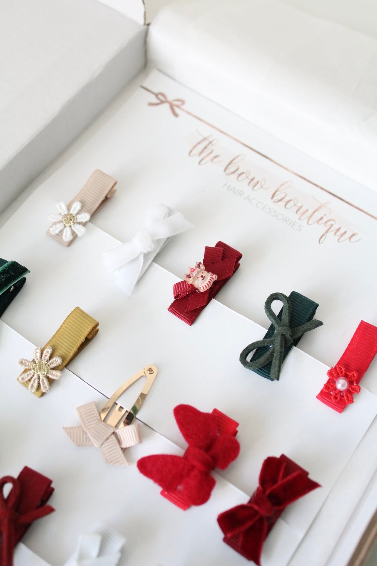 My first christmas petite baby fringe clips set of 15
