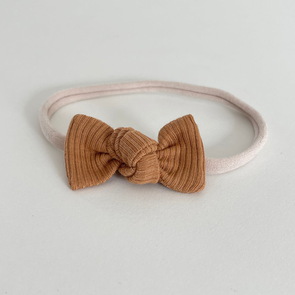 Petite jersey ribbed knot bows | 20 Colours | Clip, headband or bobble