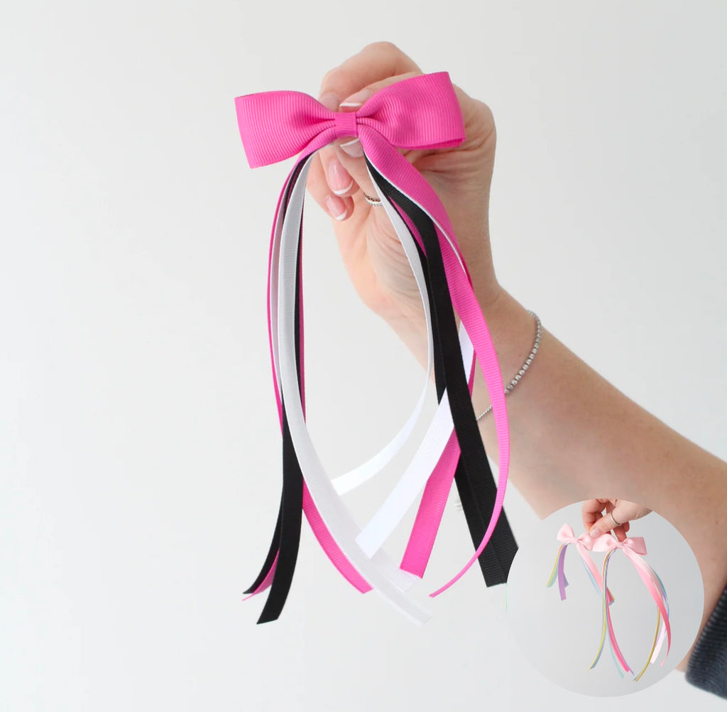 Gymnastic tail pinch ribbon bow | 2 sizes | Clip or bobble
