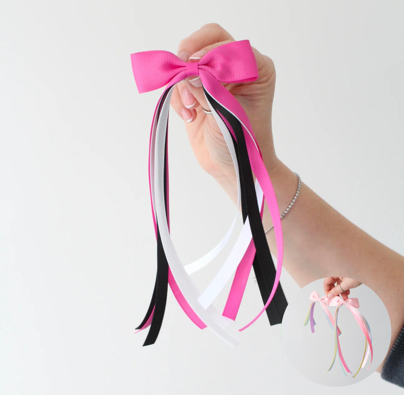 Gymnastic tail pinch ribbon bow | 2 sizes | Clip or bobble