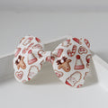 North pole friends scalloped bow | Clip or headband