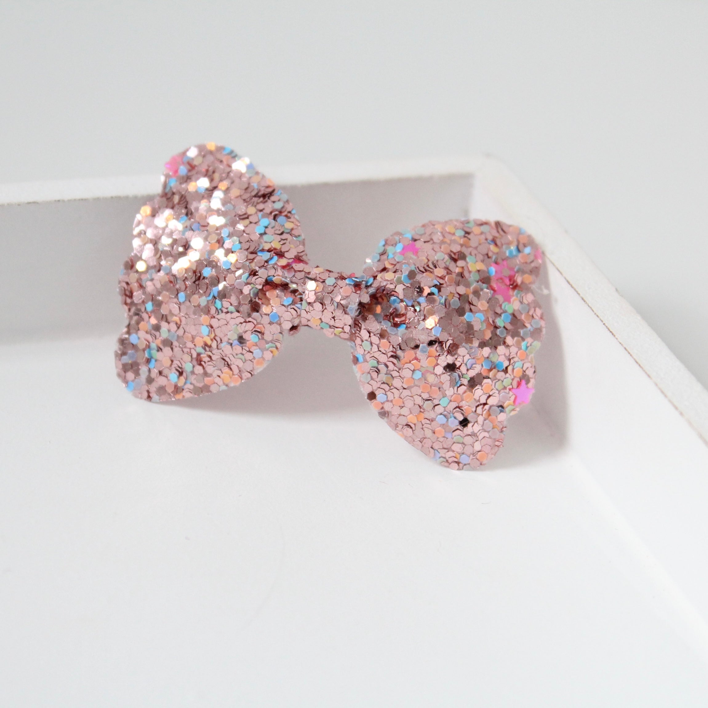Dusky scalloped glitter bows | Clip or headband