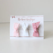 Load image into Gallery viewer, Mini bow set of 3 - Pink &amp; whites