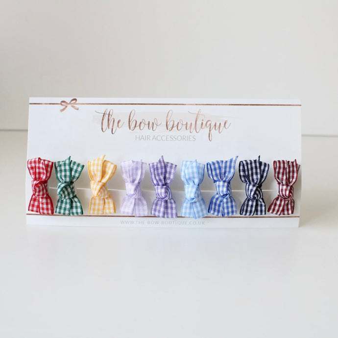 School gingham bows (9 Colours) - NEW