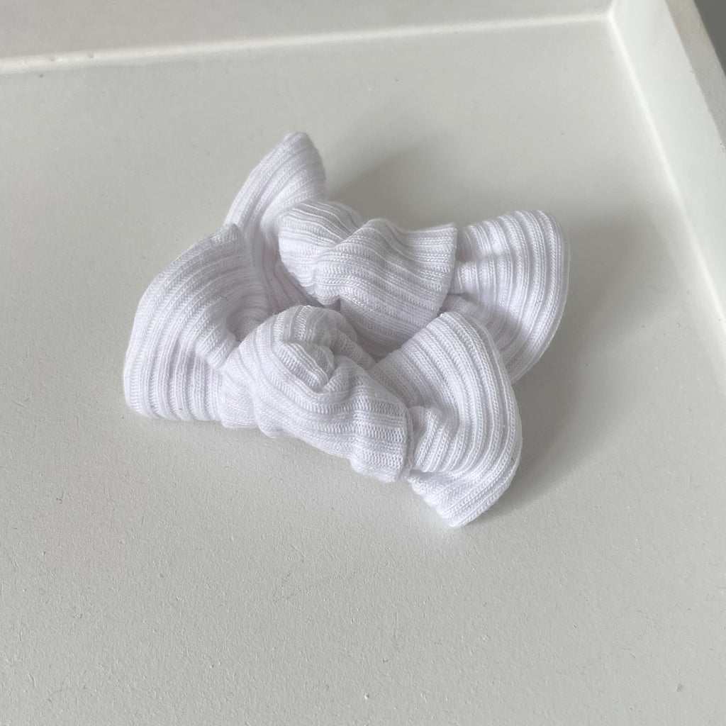 Petite jersey ribbed knot bows | 20 Colours | Clip, headband or bobble