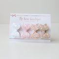 Petite deluxe set of 4 bows l clips or bobbles