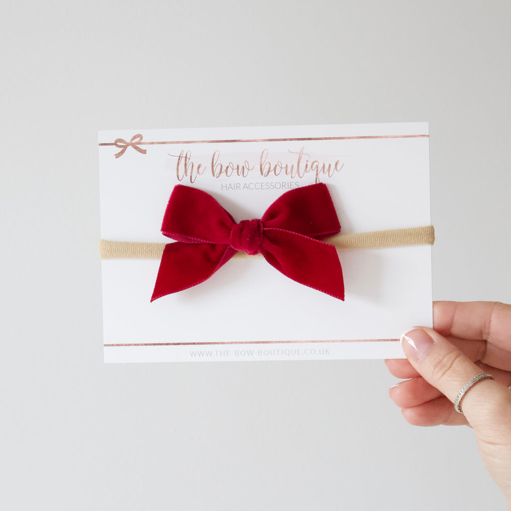 Velvet ribbon bows | 14 colours | Clip or headband