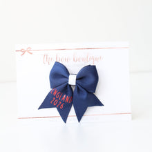 Load image into Gallery viewer, Football England 2026 short tail pinch bow - Navy - option to personalise