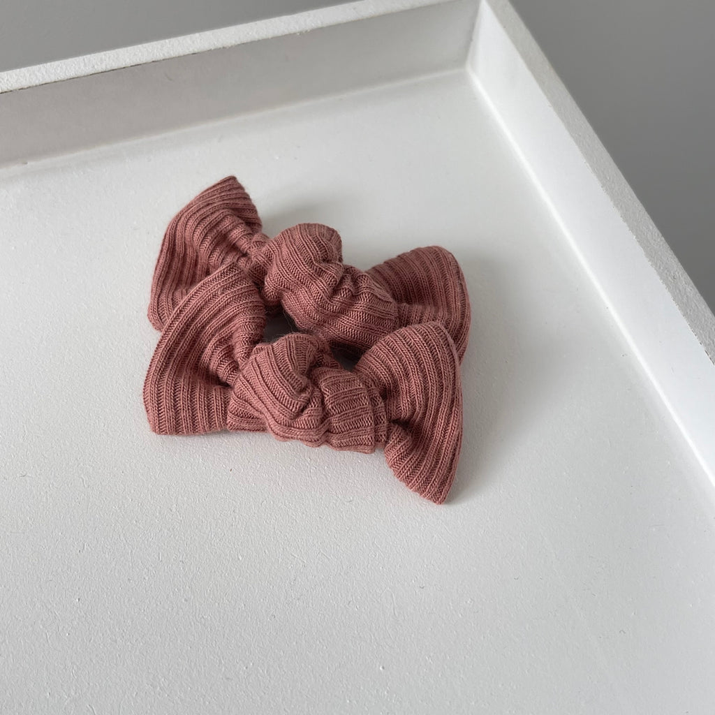 Petite jersey ribbed knot bows | 20 Colours | Clip, headband or bobble