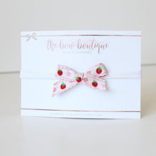 Load image into Gallery viewer, Hand tied light pink strawberry bows