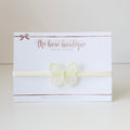 Delicate yellow butterfly pearl headband