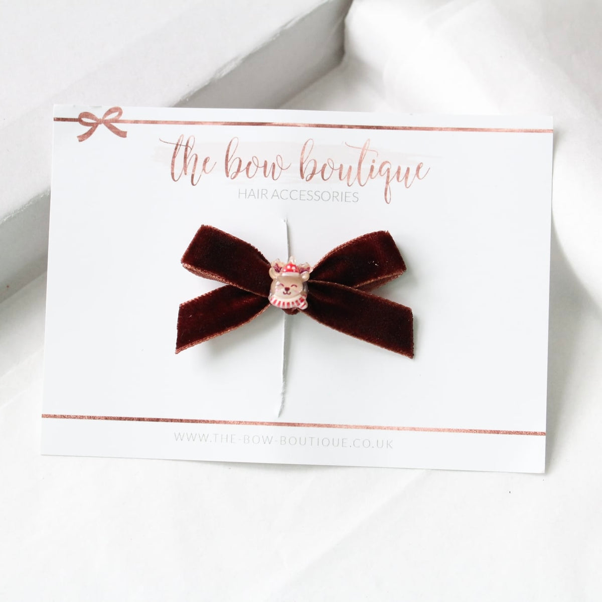 Mini velvet christmas bow | Clip or headband