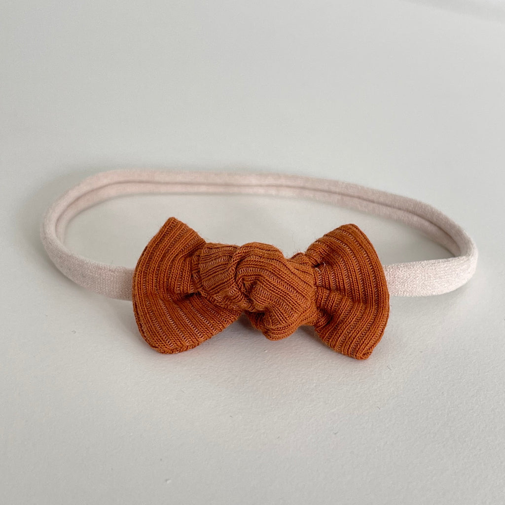 Petite jersey ribbed knot bows | 20 Colours | Clip, headband or bobble