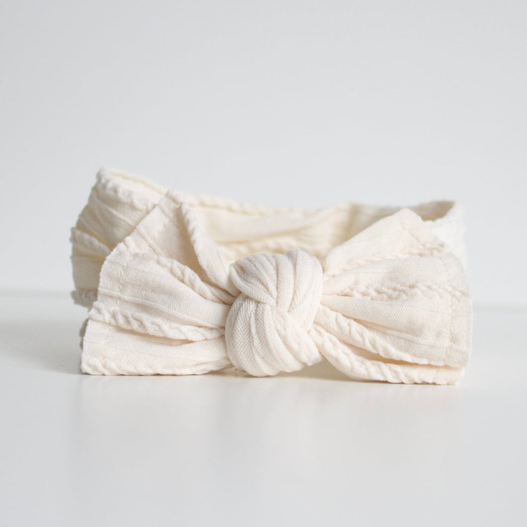 Cream cable headwrap