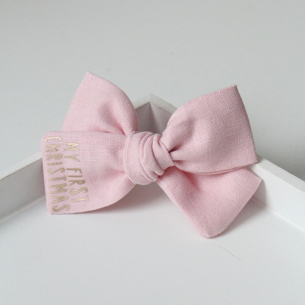 My first Christmas sweetheart bows | Clip or headband | Option to personalise