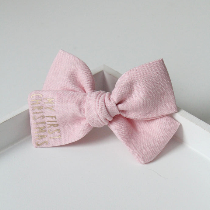 My First Christmas sweetheart bows - Option to personalise