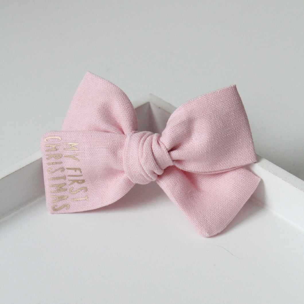 My First Christmas sweetheart bows - Option to personalise