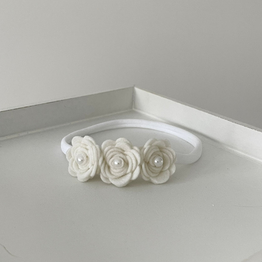 White pearl mini flower headband - Occasion