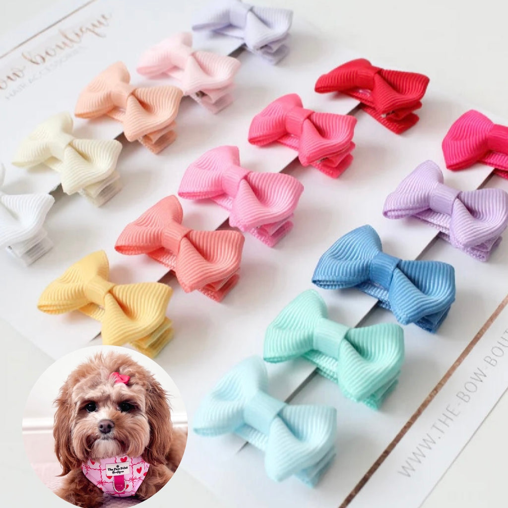 Pet collection | Summer set of 15 mini pinch bows | Clips or bobbles