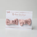 My first pigtail clip set | Nude pink petite knot