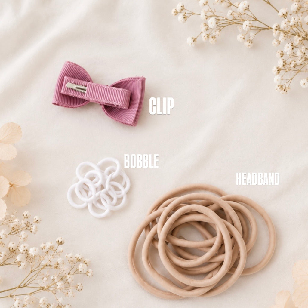 Cottage linen bow | 3 Sizes | 13 Colours | Clip, headband or bobble