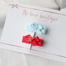 Load image into Gallery viewer, My first pastel ribbon butterfly clips
