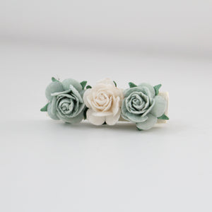 Delicate sage & cream daisy flowers - Clip or headband