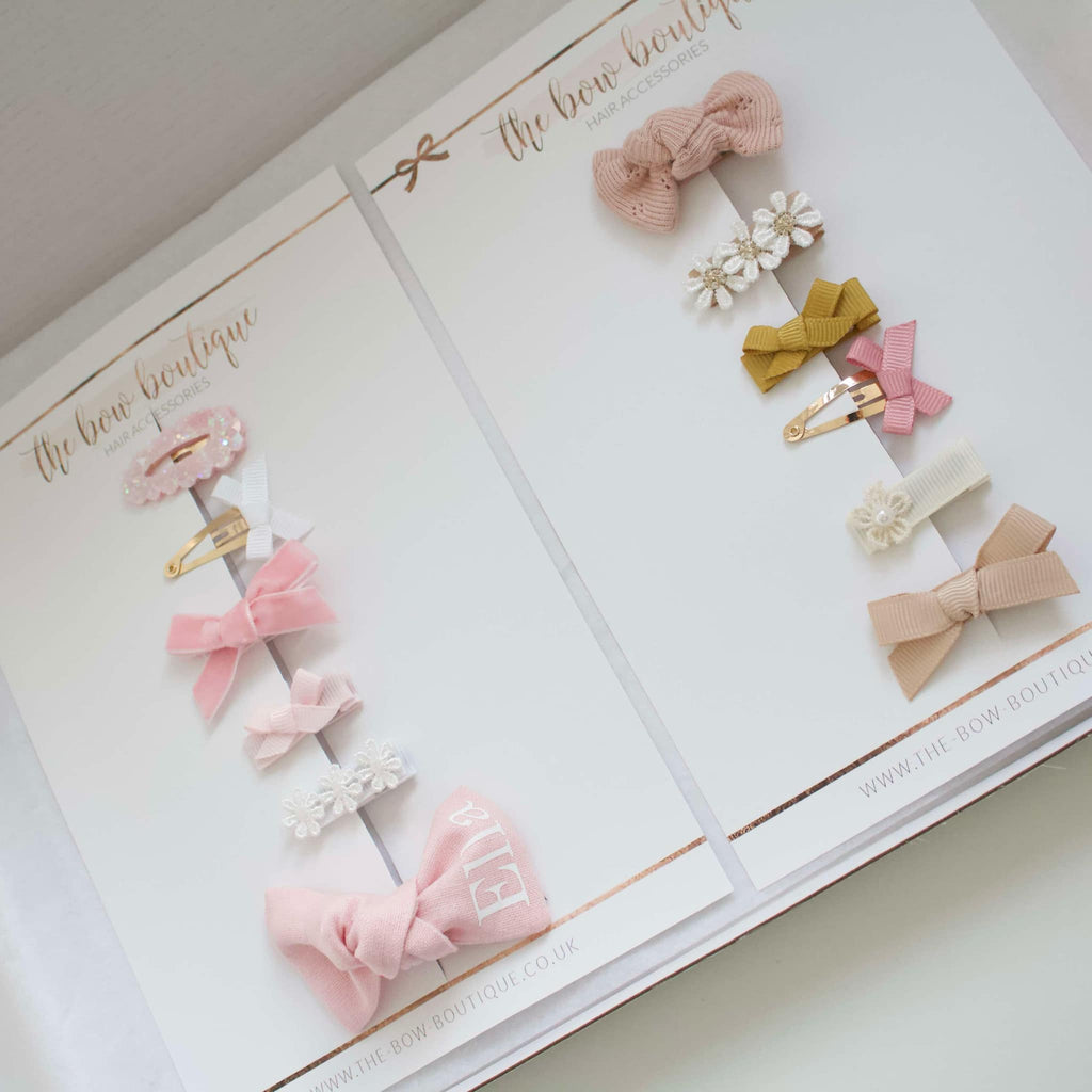My first pink personalised clip set