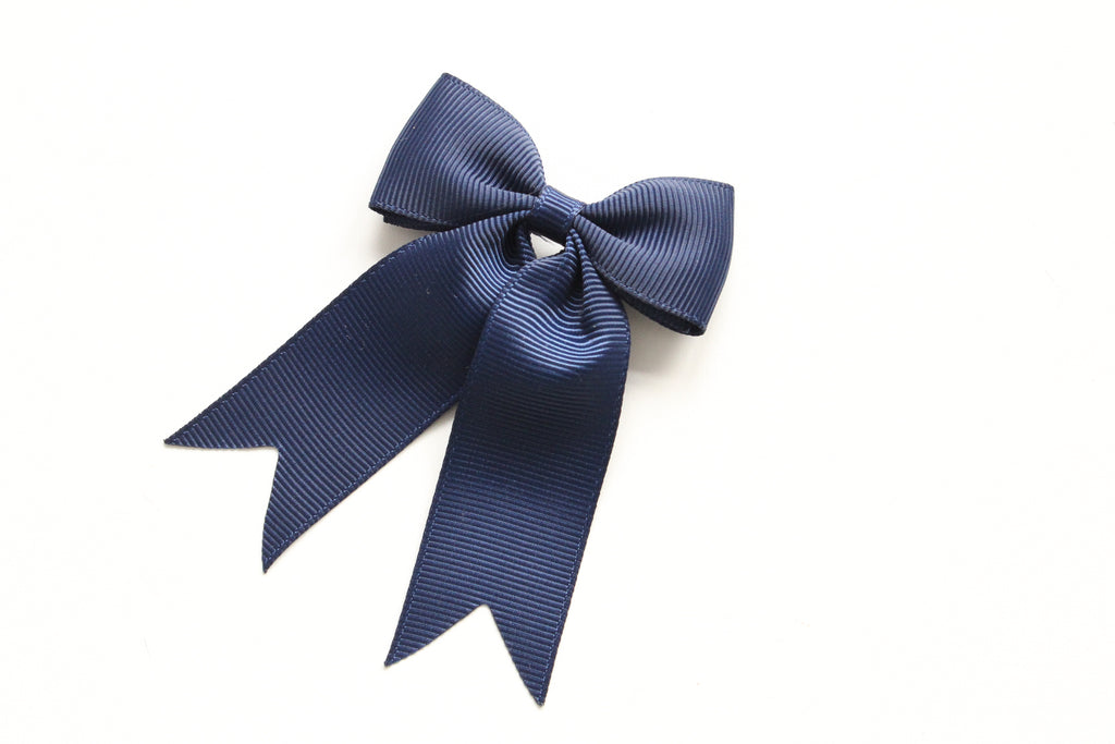 Personalised tail pinch ribbon bows | 33 colours | Clip or bobble