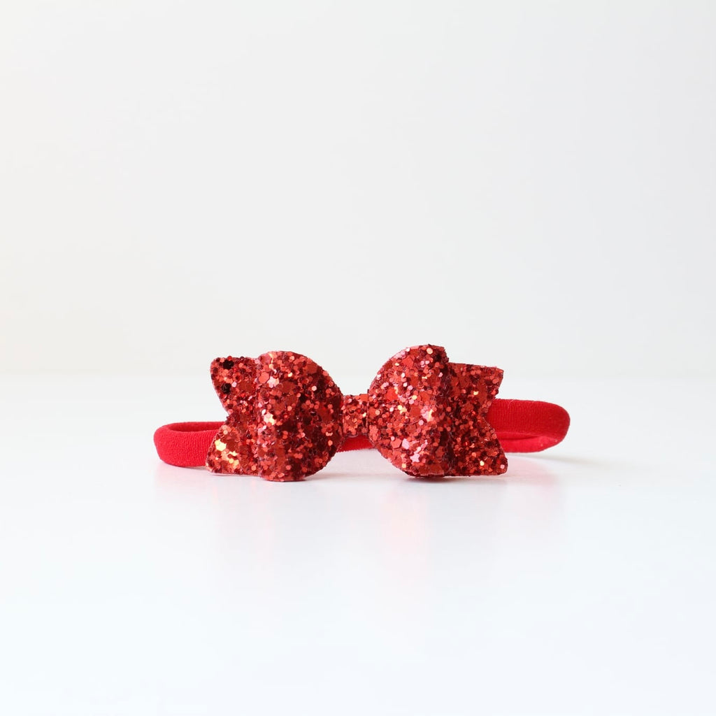 Small chunky glitter bows | 22 Colours | Clip or headband