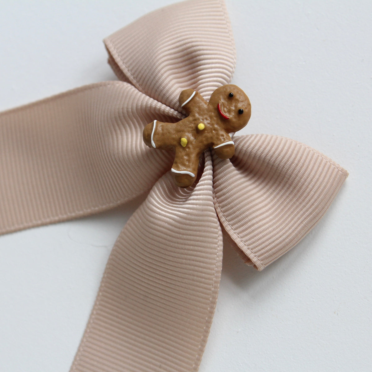 Gingerbread man ribbon bow | Clip or headband