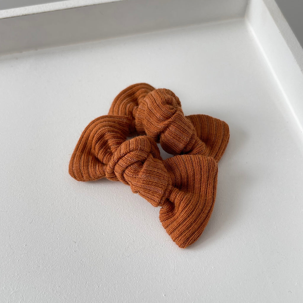 Petite jersey ribbed knot bows | 20 Colours | Clip, headband or bobble