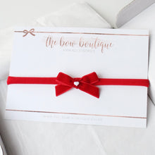 Load image into Gallery viewer, Red velvet heart bow