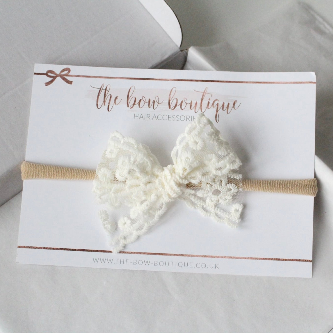 Cream Lace bow | Clip or headband