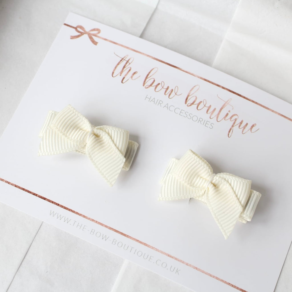 Darling petite pigtail sets | Cream | Clips or bobbles
