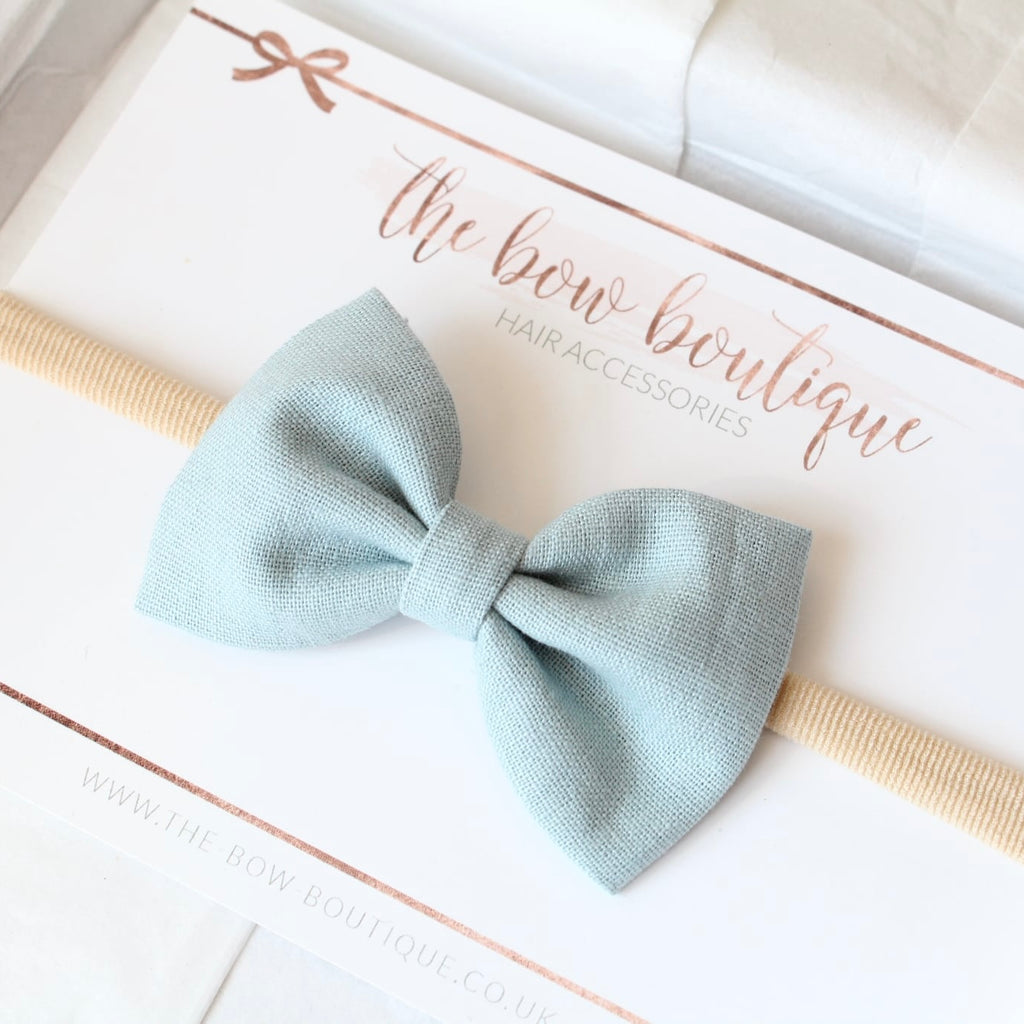 Cottage linen bow | 3 Sizes | 13 Colours | Clip, headband or bobble