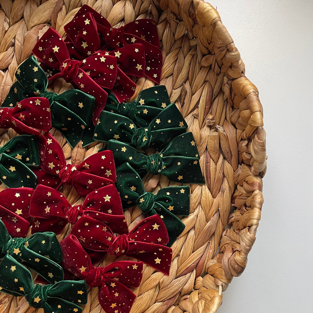 Velvet ribbon star bow | 2 Colours | Clip or headband