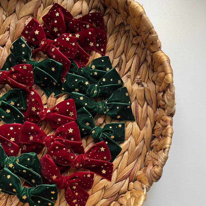 Velvet ribbon star bow - 2 colours