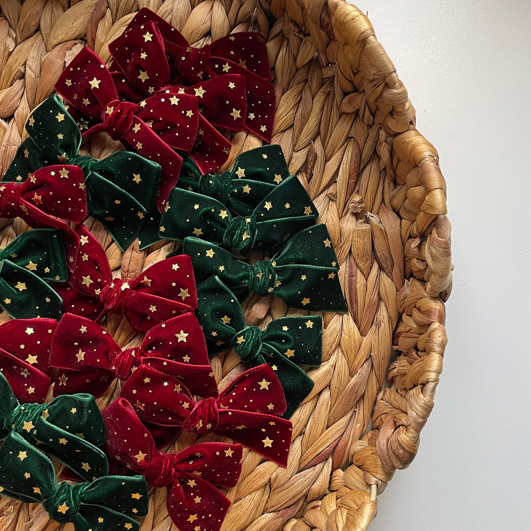 Velvet ribbon star bow - 2 colours