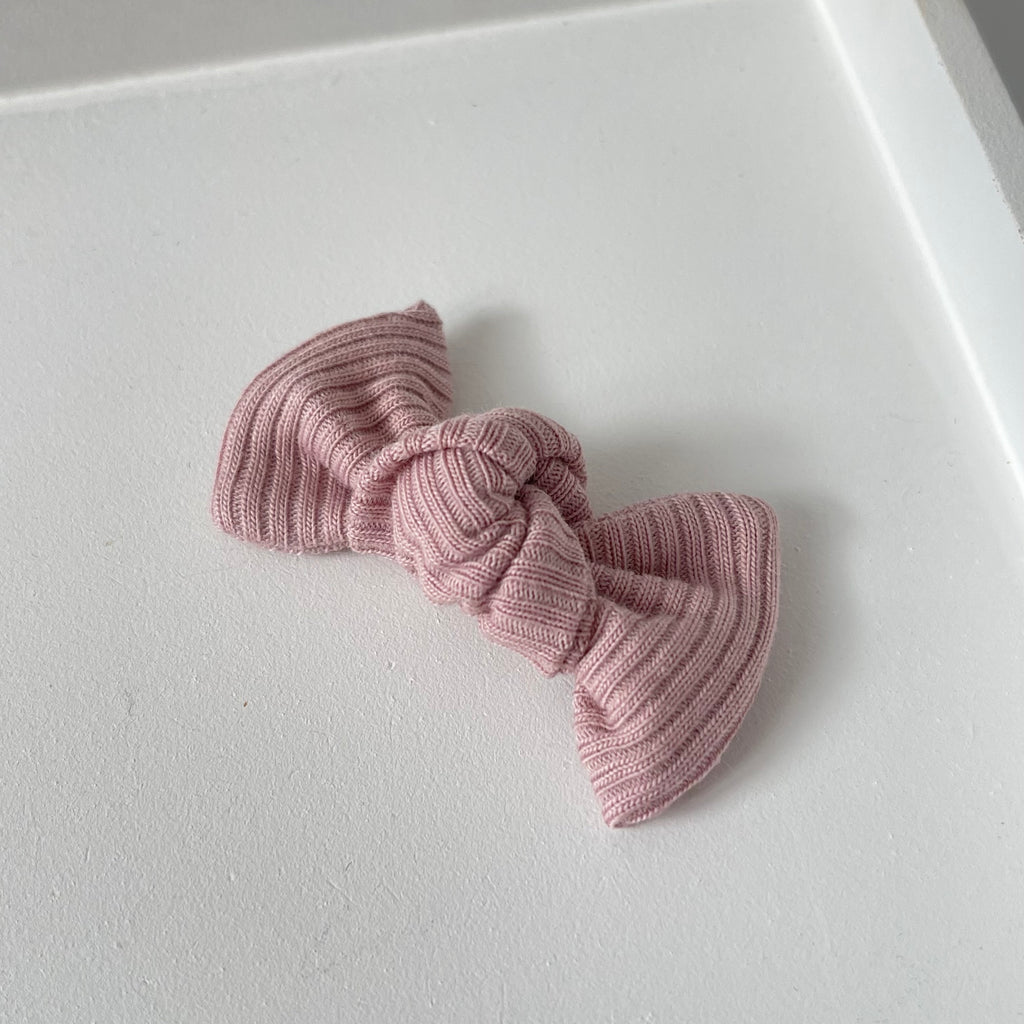 Petite jersey ribbed knot bows | 20 Colours | Clip, headband or bobble