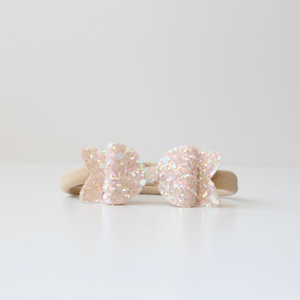 Small chunky glitter bows | 22 Colours | Clip or headband