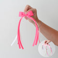 Bright pink tail pinch ribbon bow | 2 sizes | Clip or bobble