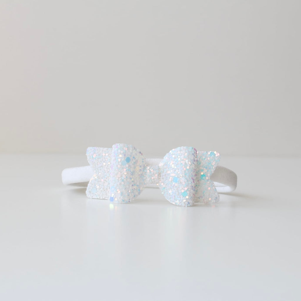Small chunky glitter bows | 22 Colours | Clip or headband