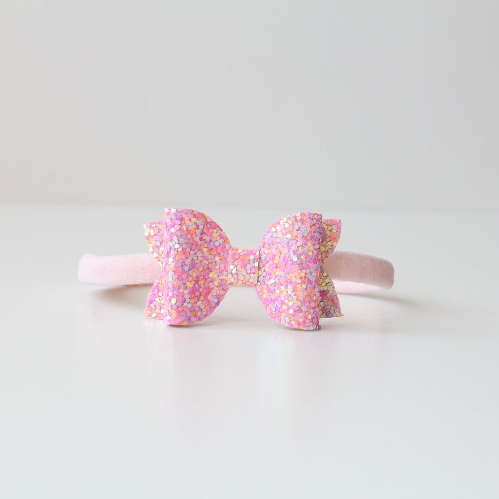 Mini deluxe glitter bows | 22 Colours | Clip, headband or bobble