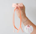 Peach tail pinch ribbon bow | 2 sizes | Clip or bobble