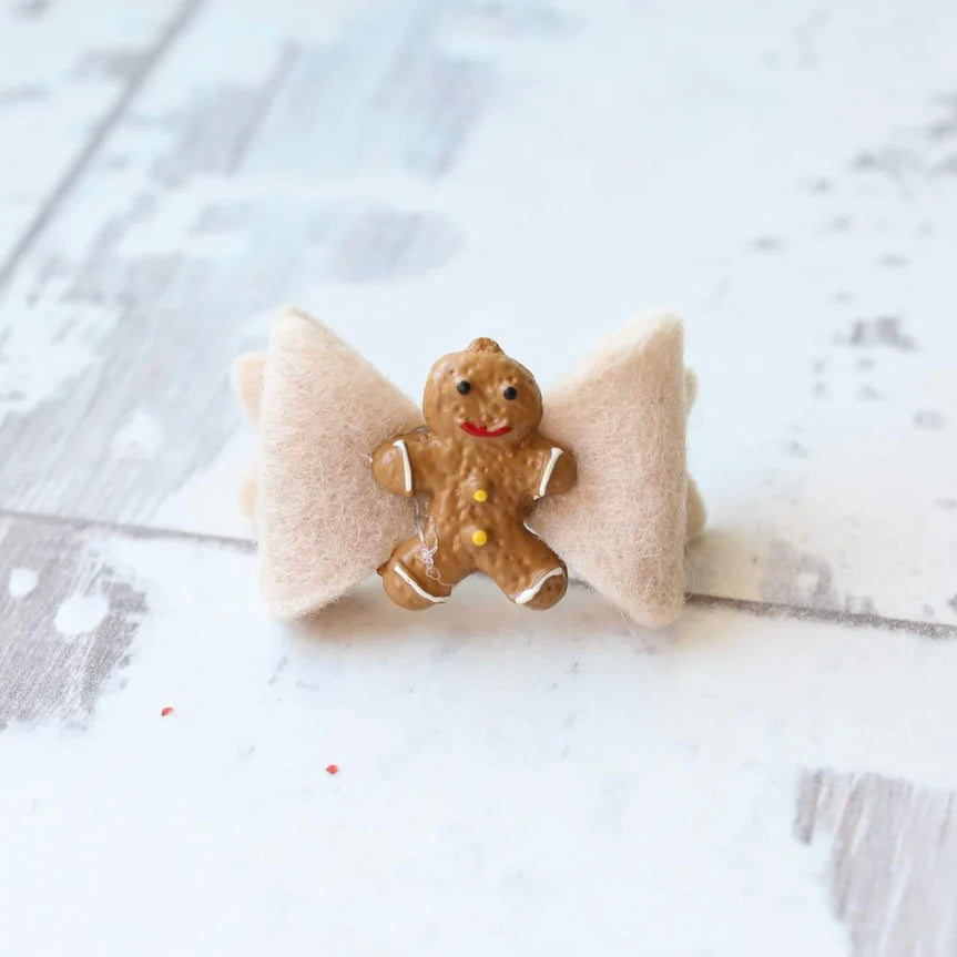Mini baby felt gingerbread | Clip, headband or bobble