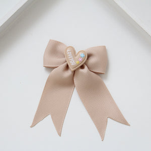 Love you heart tail ribbon bows