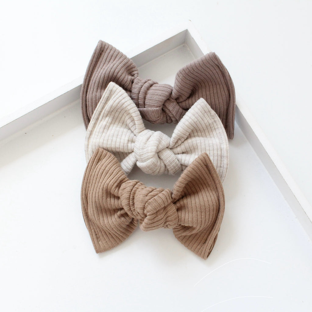 Large jersey ribbed knot bows | 20 Colours