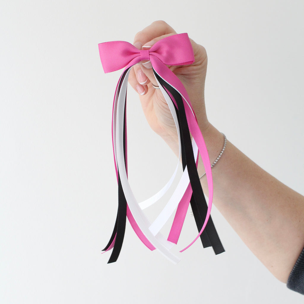 Gymnastic tail pinch ribbon bow | 2 sizes | Clip or bobble